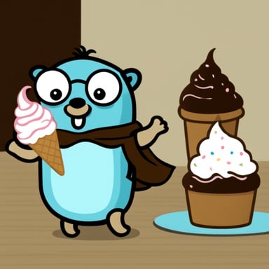 Go Blue Gopher with lots of ice cream.