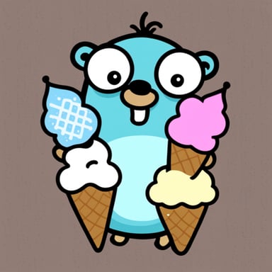 Go Blue Gopher with lots of ice cream.