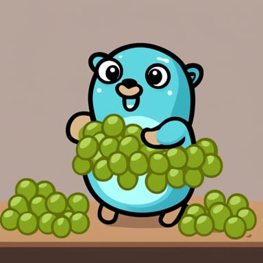 Go Blue Gopher eating grapes.
