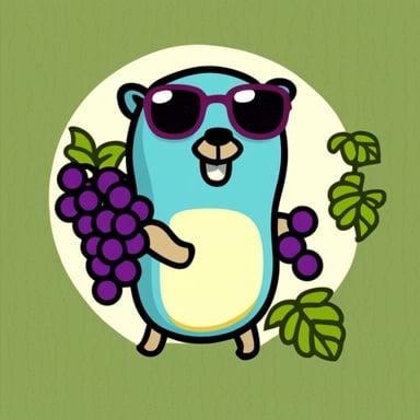 Go Blue Gopher eating grapes.