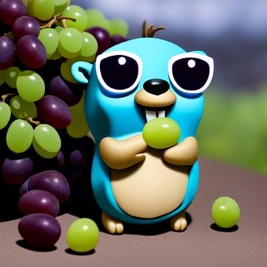 Go Blue Gopher eating grapes.