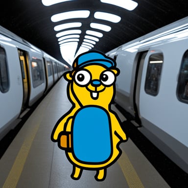 Go Blue Gopher in the U-Bahn in Berlin