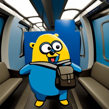 Go Blue Gopher in the U-Bahn in Berlin