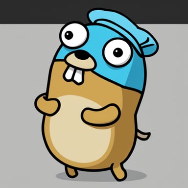 Go Blue Gopher as a character in the One Piece manga theme.