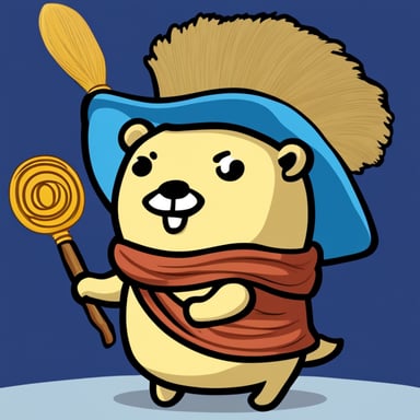 Go Blue Gopher as a character in the One Piece manga theme.