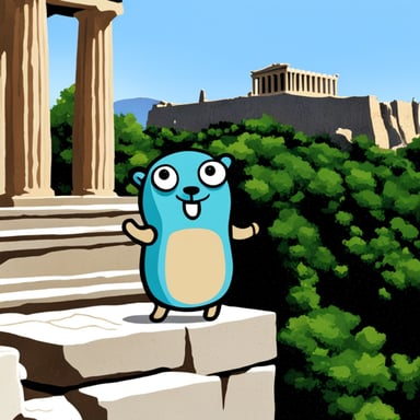 Go blue gopher in Acropolis.