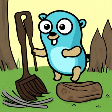 Go Blue Gopher doing mundane chores.