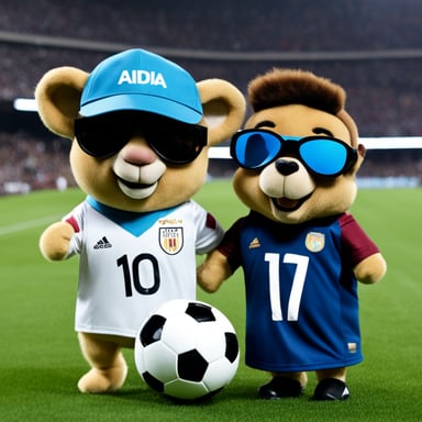 Go Blue Gopher raising the World Cup in Qatar with Lionel Messi.