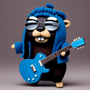 Go Blue Gopher as a metalhead.