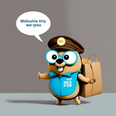 Go blue gopher on delivering food with NCR written