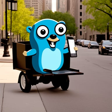 Go Blue Gopher delivering NCR ads.