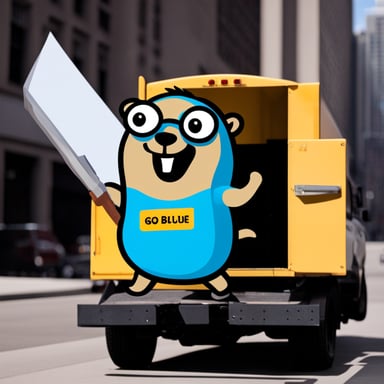 Go Blue Gopher delivering NCR ads.