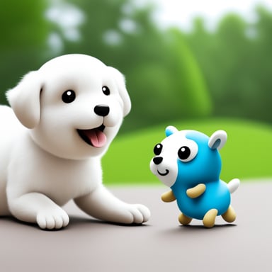 Go Blue Gopher with a white cute dog.