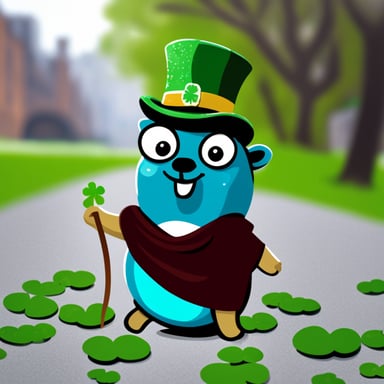 Go Blue Gopher celebrating Saint Patrick's Day.