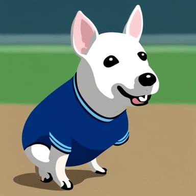 Go Blue Gopher looking bullterrier