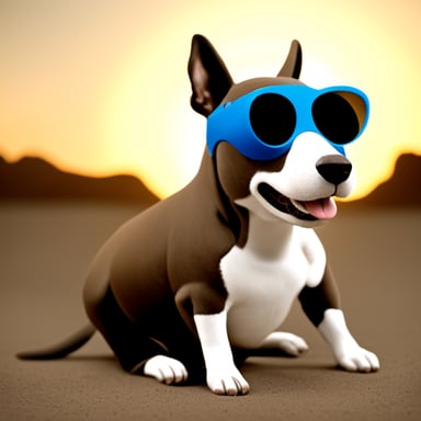 Go Blue Gopher looking bullterrier