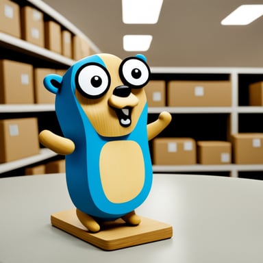 Go Blue Gopher made of wood and being sold in IKEA.
