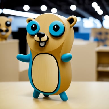 Go Blue Gopher made of wood and being sold in IKEA.