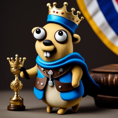 Go Blue Gopher as English King Gopher