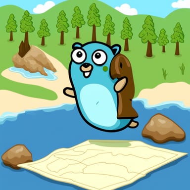 Go Blue Gopher staring at an island on a map.