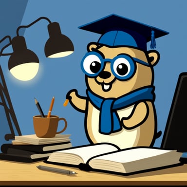 Go Blue Gopher is studious and cute.