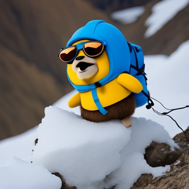 Go Blue Gopher stuck on Mount Everest.