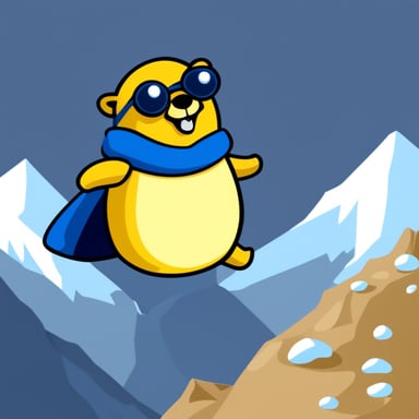 Go Blue Gopher stuck on Mount Everest.