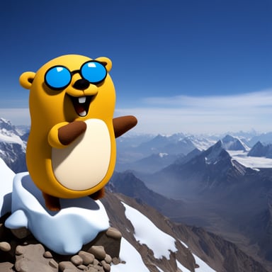Go Blue Gopher stuck on Mount Everest.