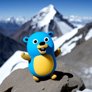 Go Blue Gopher stuck on Mount Everest.