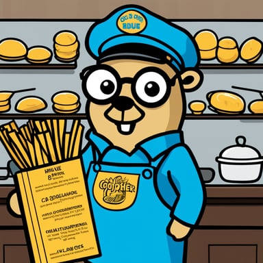 Go Blue Gopher handles restaurant and grocery menus.