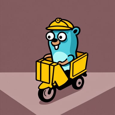 Go blue gopher as deliveroo gopher.