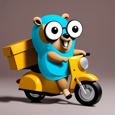 Go blue gopher as deliveroo gopher.