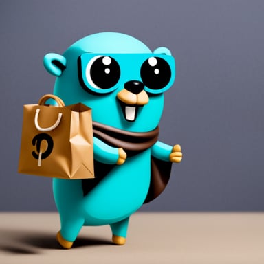 Go Blue Gopher with a bag of Deliveroo delivering food.