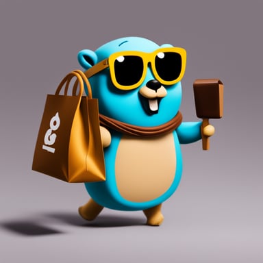 Go Blue Gopher with a bag of Deliveroo delivering food.