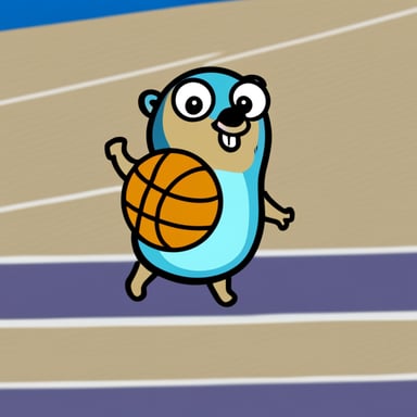 Go Blue Gopher as a basketballer.
