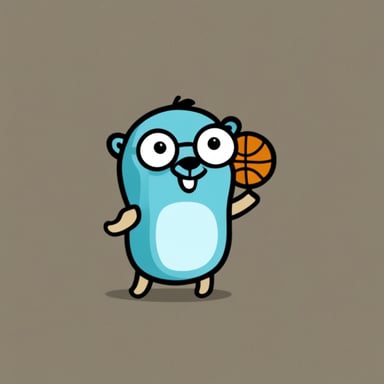 Go Blue Gopher as a basketballer.
