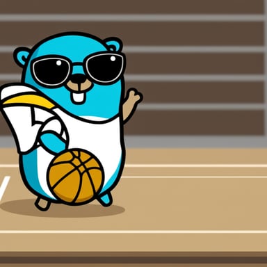Go Blue Gopher as a basketballer.