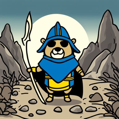 Go Blue Gopher as the old warrior chief.
