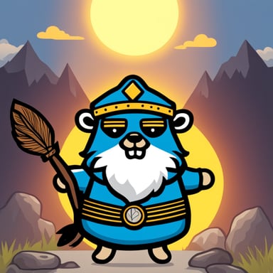 Go Blue Gopher as the old warrior chief.