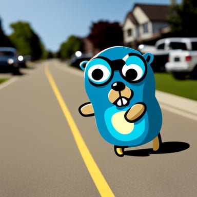 Go Blue Gopher as a scary gopher that's been hit by a car.