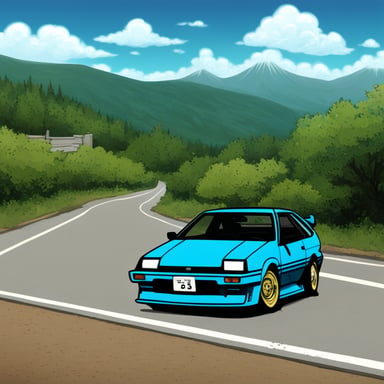 Go Blue Gopher as AE86 in Initial D.