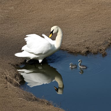 Go Blue Gopher attacks a swan.