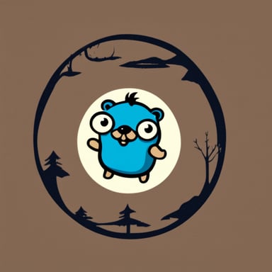 Happy Go Blue Gopher Debian shirt.