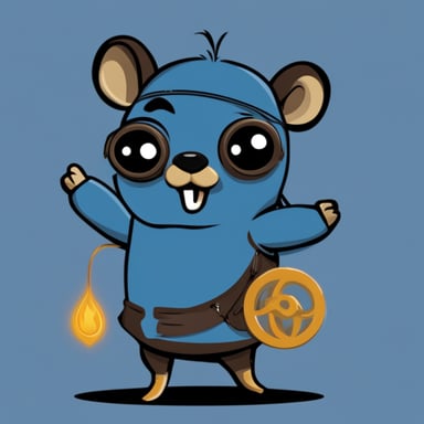 Happy Go Blue Gopher Debian shirt.
