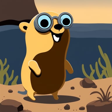 A gopher named Go Blue Gopher who enjoys Rust.