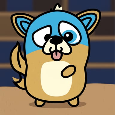 Go blue gopher as an angry corgi.