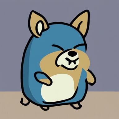 Go blue gopher as an angry corgi.