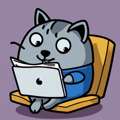 Go Blue Gopher looks like a slightly plump British cat of the color whiskas (gray with black stripes), holding a foil wrapper in his paws, dealing with cybersecurity.