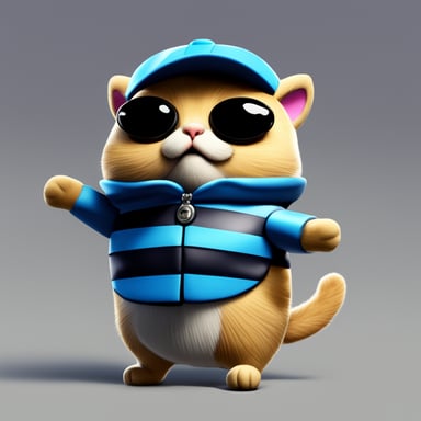 The go blue gopher appears as a slightly plump British cat with whiskas coloration (gray with black stripes), holding a foil wrapper in its paws. It's engaged in cybersecurity tasks, standing proudly in a cap adorned with a gopher pattern.