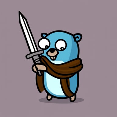 Go Blue Gopher with a sword.